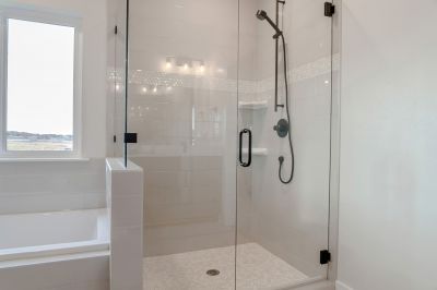 Glass Shower with Black Framing