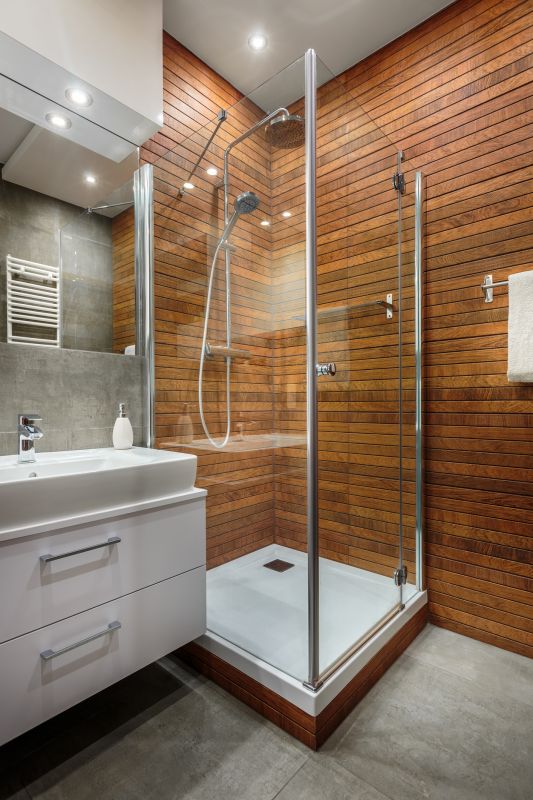 Shower with Textured Wall Panels