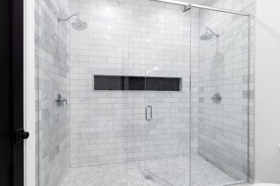 Compact Shower with Curved Glass